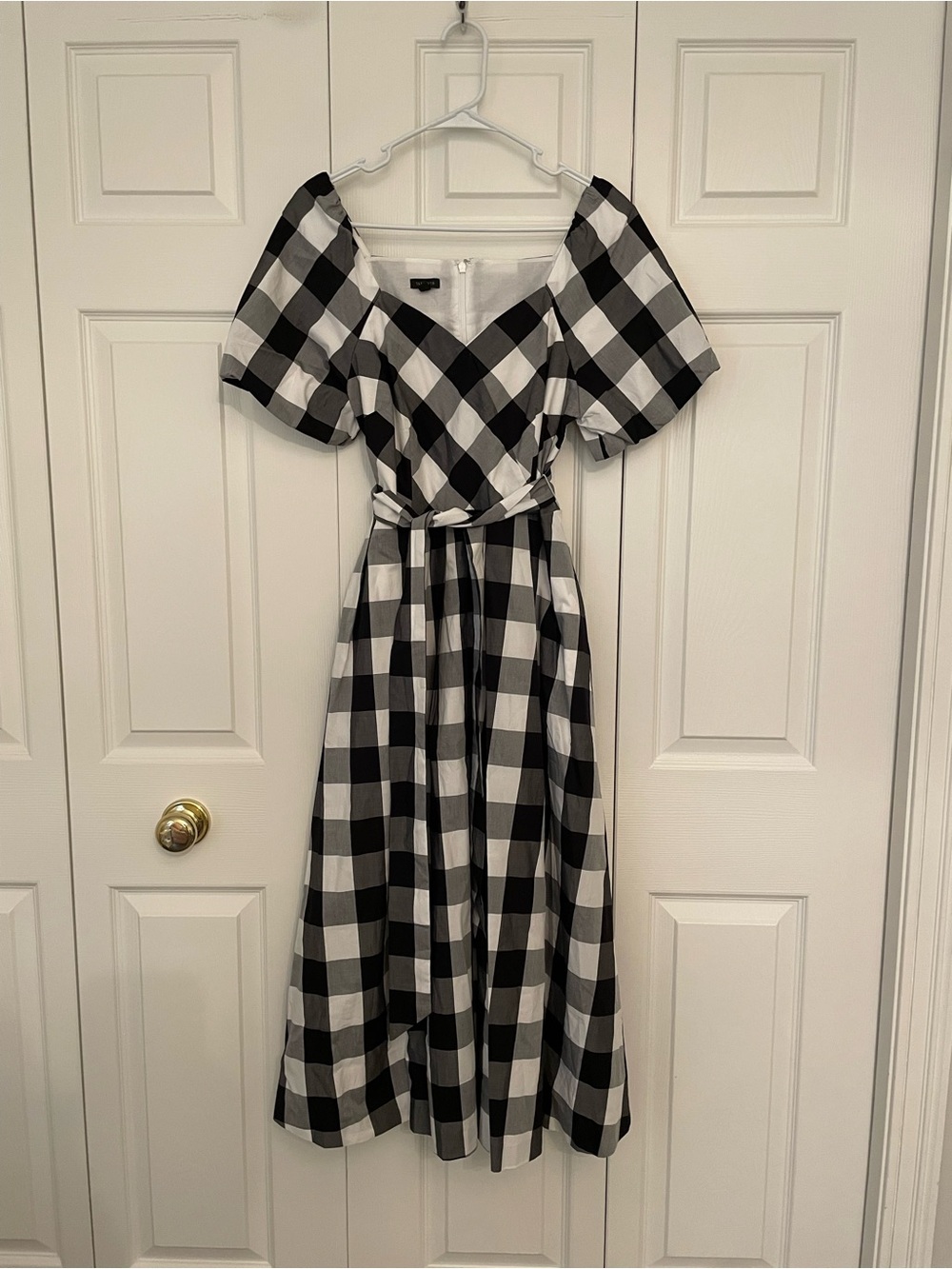 NEW Talbots Black & White Gingham  Midi Dress 6 - Picture 3 of 6
